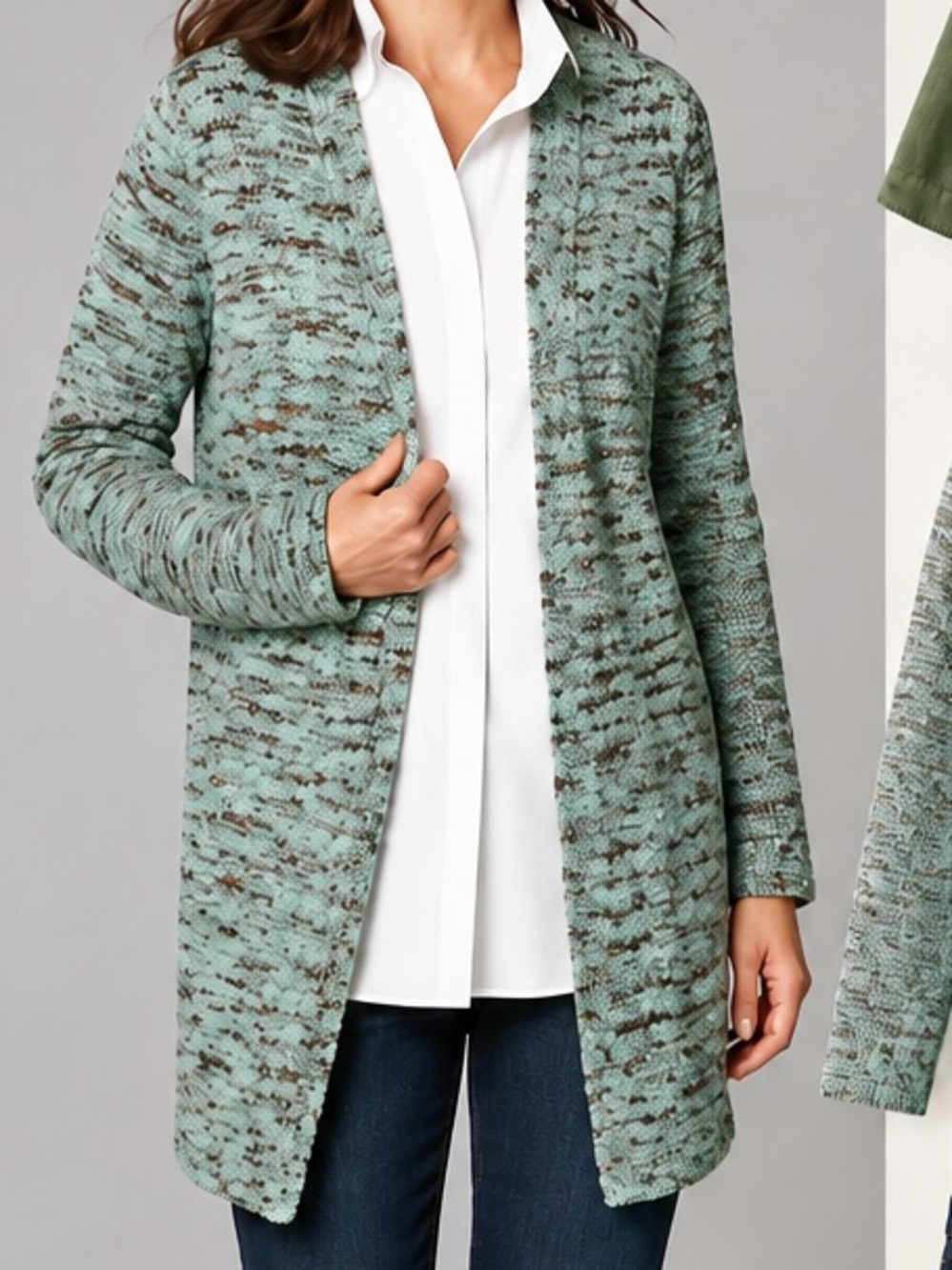 J Jill NEW 🍂🍃 sz SP Open Front Green Women’s Cardigan Sweater NEW
